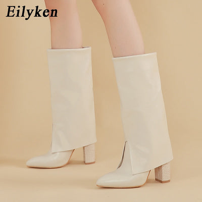 Chunky Heel Pointed Toe Boot - Shoe Candy Shop