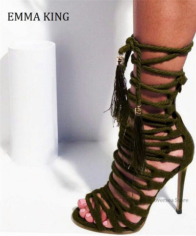Tassel Gladiator Sandals - Shoe Candy Shop