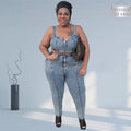 Denim Bra and High Waist Jeans - Shoe Candy Shop