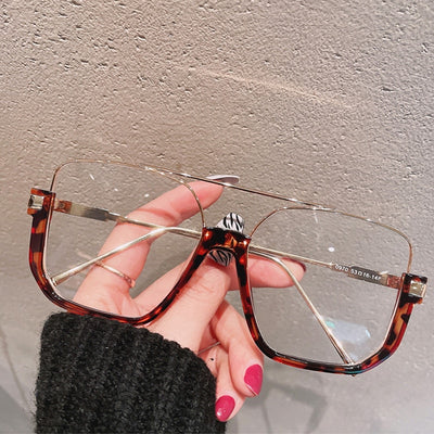 Oversized Square Semi-Metal Glasses - Shoe Candy Shop