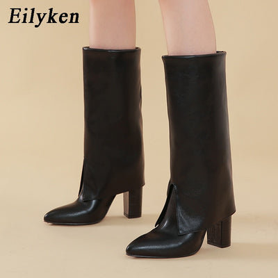 Chunky Heel Pointed Toe Boot - Shoe Candy Shop