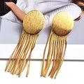 Gold Metal Chain Tassel Earrings - Shoe Candy Shop