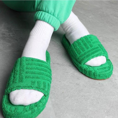 Solid Color Cotton Slippers - Shoe Candy Shop