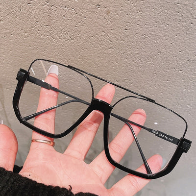 Oversized Square Semi-Metal Glasses - Shoe Candy Shop