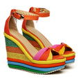 Multicolor Patchwork Wedge Sandal - Shoe Candy Shop