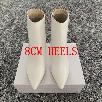 New Women Ankle Boots Sexy High Heels Designer Shoes For Women Motorcycle Boots Side Zipper Women&#39;s Ankle Botas Femininas - Shoe Candy Shop