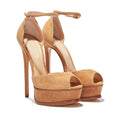 Beige Suede High Platform Pumps - Shoe Candy Shop