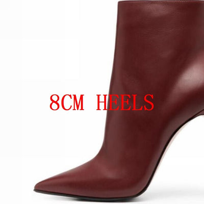 New Women Ankle Boots Sexy High Heels Designer Shoes For Women Motorcycle Boots Side Zipper Women&#39;s Ankle Botas Femininas - Shoe Candy Shop