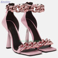 "Azzure" Metal Chunky Chain Sandals