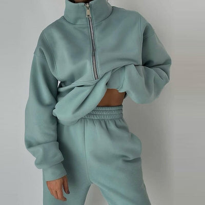 Women Fleece Two Piece Tracksuit - Shoe Candy Shop