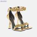 "Azzure" Metal Chunky Chain Sandals