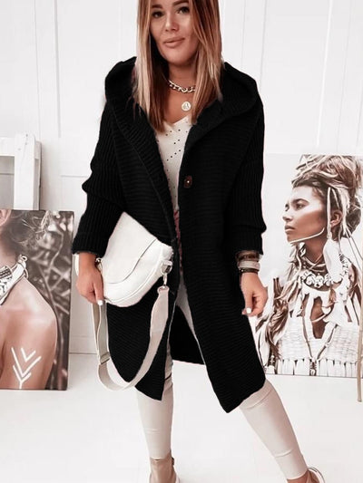 Winter Coat for Women 2022 Autumn Winter New Loose Knitted Cardigan Long Sleeve Top Sweater Casual Pink Cardigan Women&#39;s Sweater - Shoe Candy Shop