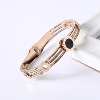 Round Stainless Steel Roman Numerals Bracelets - Shoe Candy Shop