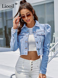 Blue Cropped Denim Jackets - Shoe Candy Shop