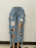 Wide Leg Ripped Jeans - Shoe Candy Shop