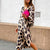 Leopard Print V Neck Long Dress - Shoe Candy Shop