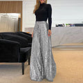 Elegant Shinny Sequin Long Pants - Shoe Candy Shop