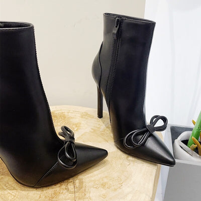 Bow Tie Ankle Boots - Shoe Candy Shop