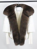 Real Fox Fur Collar Goose Down Jacket - Shoe Candy Shop