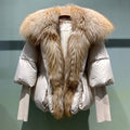 Real Fox Fur Collar Goose Down Jacket - Shoe Candy Shop