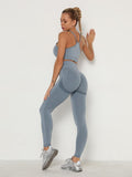 Women's Sets Skinny Tracksuit Breathable Bra Long Sleeve Top Seamless Outfits High Waist Push Up Leggings Gym Clothes Sport Suit - Shoe Candy Shop