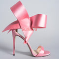 Sexy Satin Bow Heels - Shoe Candy Shop