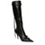 New Fashion Luxury Pointed Toe Stiletto Women&#39;s Shoes Retro Metal Buckle Zipper Knee High Boots Slim Tassel Boots Women Size 43 - Shoe Candy Shop