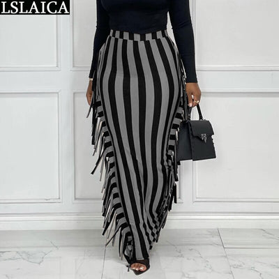 High Waist Tassel Skirt - Shoe Candy Shop