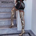 Mirror Stiletto Knee Boots - Shoe Candy Shop