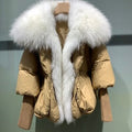 Real Fox Fur Collar Goose Down Jacket - Shoe Candy Shop