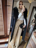 New Spring Women Wide Leg Pants High Waist Sequins Long Pants Loose Women Trousers Office Ladies Elegant Pants - Shoe Candy Shop