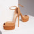 Beige Suede High Platform Pumps - Shoe Candy Shop