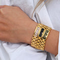 Stone Paved Watchband Wrist Bracelets - Shoe Candy Shop