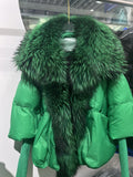 Real Fox Fur Collar Goose Down Jacket - Shoe Candy Shop