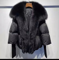 Real Fox Fur Collar Goose Down Jacket - Shoe Candy Shop