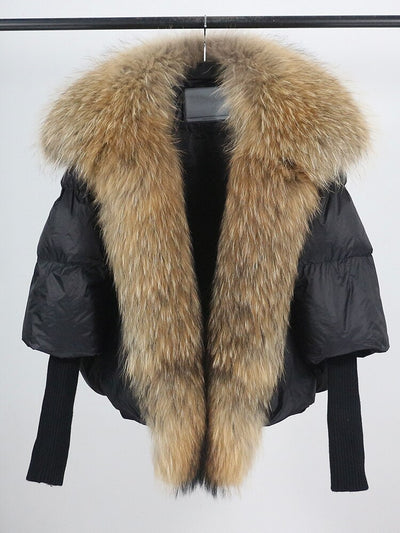 Real Fox Fur Collar Goose Down Jacket - Shoe Candy Shop