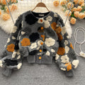 3D Floral Patchwork Crop Jacket