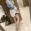 Patchwork Long Denim Top - Shoe Candy Shop