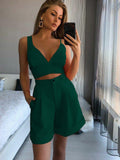 Sexy Sleeveless Backless Shorts Set - Shoe Candy Shop