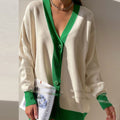 V-neck Loose Sweater Coat - Shoe Candy Shop