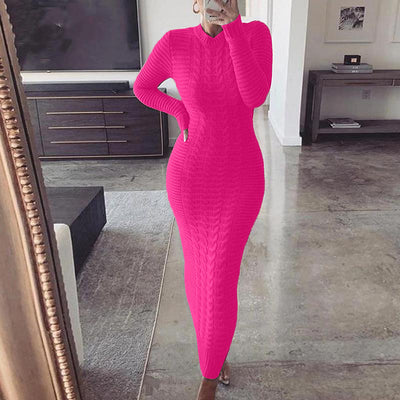 Knitted Long Sleeve Dress - Shoe Candy Shop